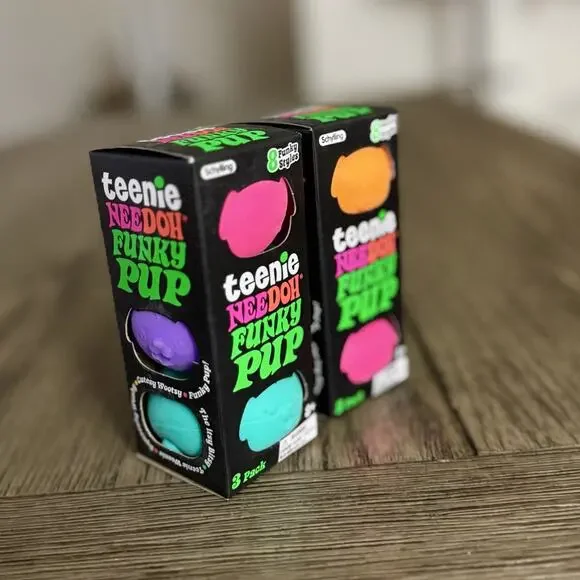 Schylling NeeDoh Teenie Funky Pup 3 Pack Squishy Ball Sensory Fidget Toy New - Picture 7 of 8